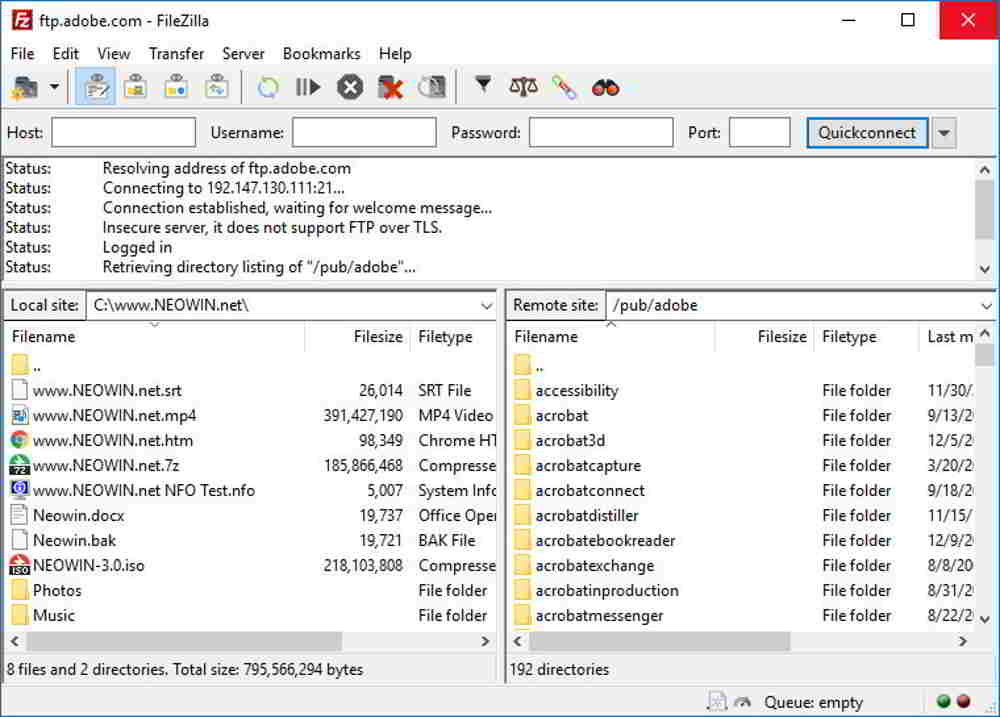 software open source italiano filezilla